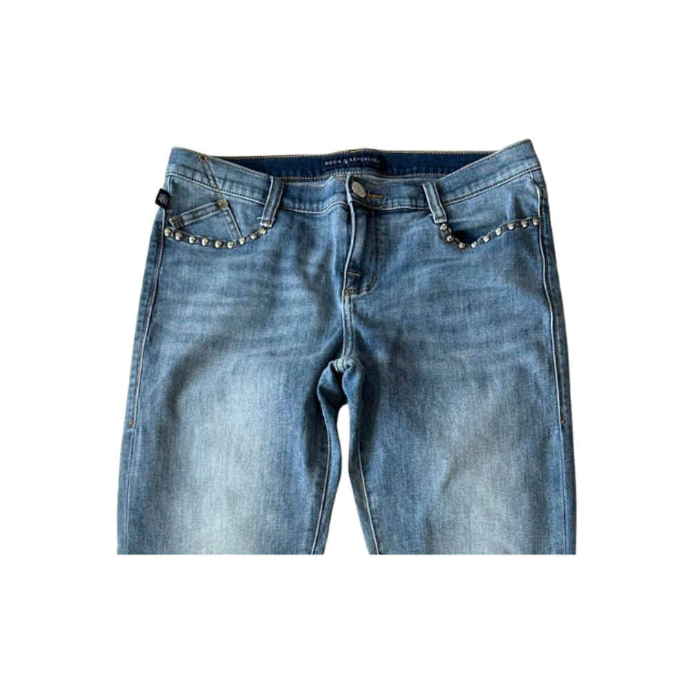 Rock & Republic Berlin Jeans Skull Stretch Denim Blue Women’s 12M - Picture 2 of 9